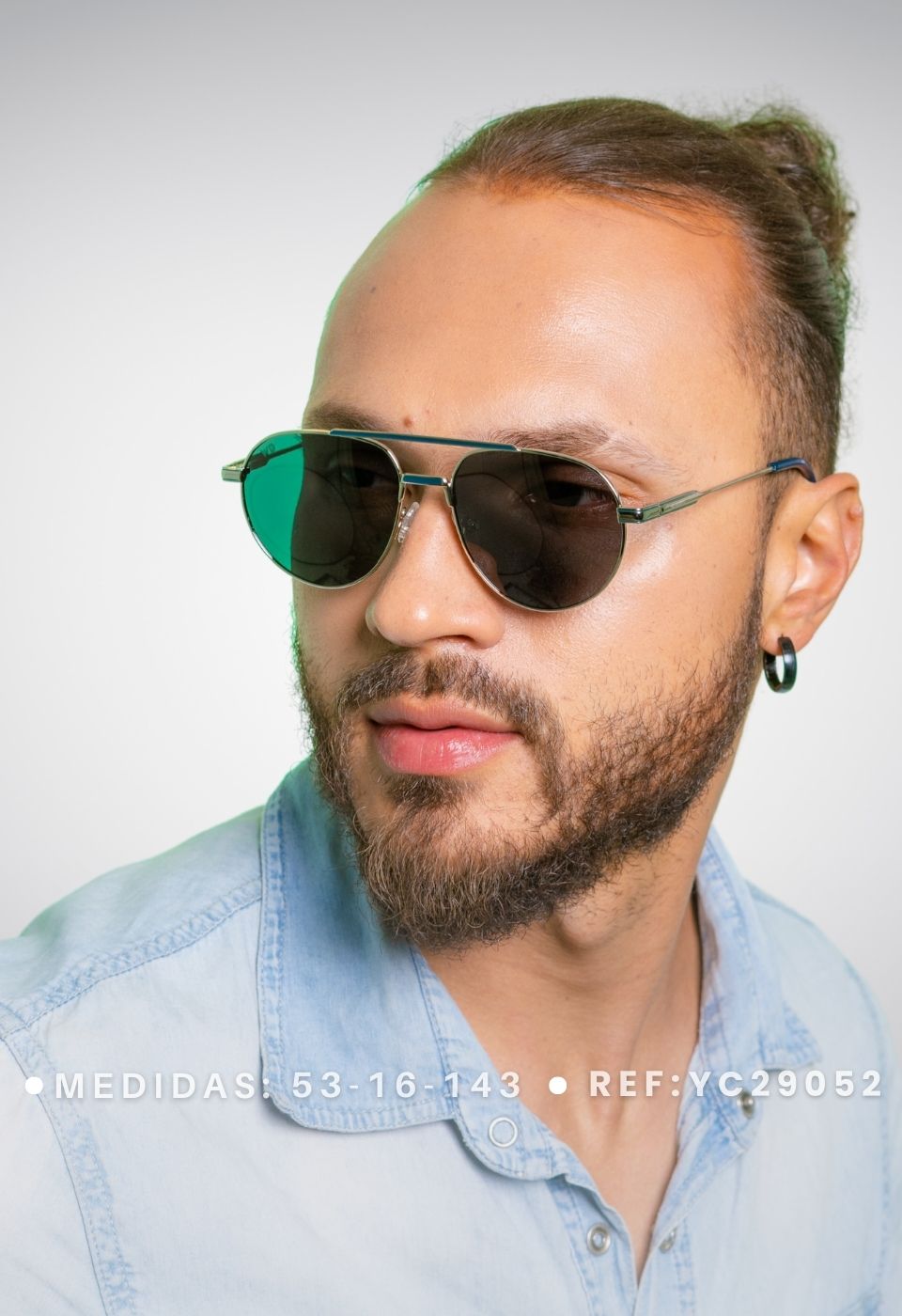ggafas.com -Gafas Sol Filtro UV400 Lente Polarizado Dorado-Azul