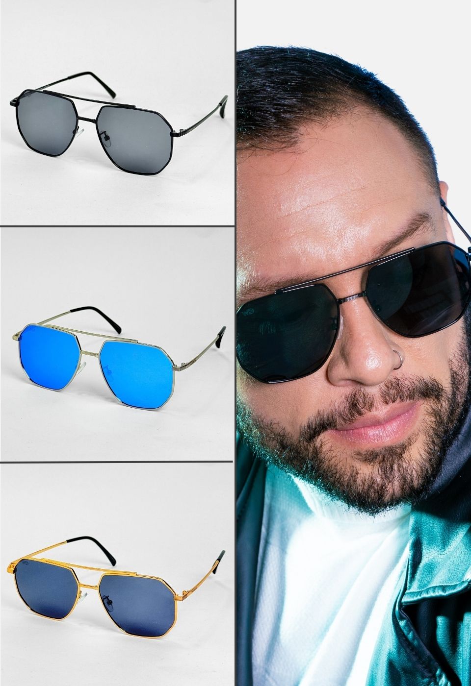 ggafas.com -Gafas Sol Filtro UV400 Lente Polarizado Dorado-Azul ggafas.com -Gafas Sol Filtro UV400 Lente Polarizado Dorado-Azul